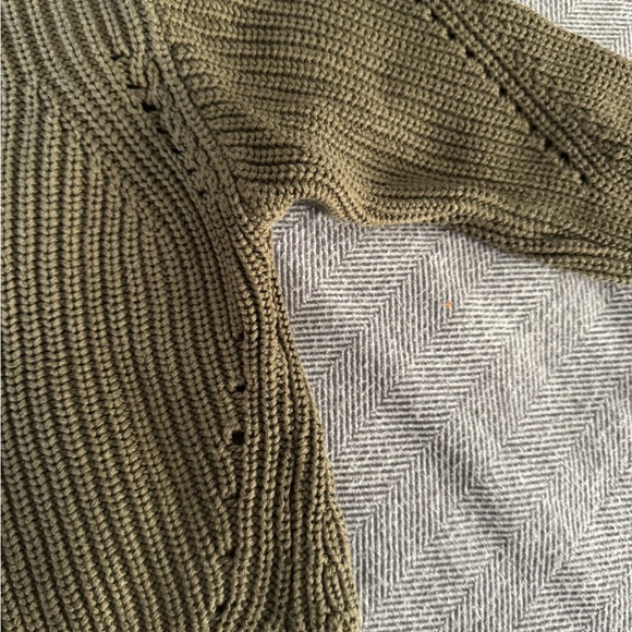 Toddler Olive Green Organic Cotton Fisherman Sweater by Simple Folk - Picture 3 of 4